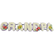 The image presents a long, lovingly crafted floral tribute spelling out "GRANDPA" in big, clear capital letters, arranged in a horizontal line as if ready to rest along the front of a coffin or beside a lectern at a memorial. Every letter is completely covered with fresh white chrysanthemums, the small blooms fitted tightly together so the surface appears as one continuous, soft field of petals. This abundance of white creates a calm, respectful mood, often favoured by South Hackney families who want a simple yet heartfelt expression of loss and remembrance. Peeking out beneath the flowers, a thin, pale lavender ribbon runs around the base of each letter, adding a subtle line of colour that defines the edges and suggests gentle, soothing tones rather than anything too bold. Behind the blooms, dark green support bars link the letters and give the tribute structure, though they are understated so as not to distract from the flowers themselves. Carefully placed on four of the letters are accent sprays that bring life and individuality to the arrangement: on the 'G' and the 'D', deep red anthuriums stand out with their smooth, heart-shaped spathes and pronounced central spadices, framed by lush foliage; on the first and last 'A', clusters of yellow-green orchids curve gracefully over the white base, their intricate petals adding a touch of elegance. The tribute looks like the work of a skilled South Hackney florist, used to creating bespoke "Grandpa" lettering for funerals around London Fields, Hackney Wick, and the surrounding area, offering families a personal, visually clear way to honour a beloved grandfather's memory.